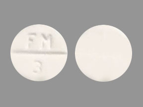 Pill FM 3 White Round is Methylphenidate Hydrochloride