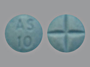 Pill AS 10 Blue Round is Amphetamine Sulfate