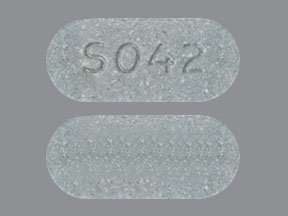 Pill S042 Blue Capsule/Oblong is Acyclovir