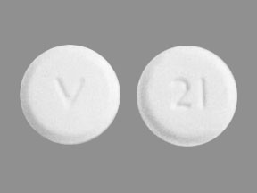 Pill V 21 White Round is Amlodipine Besylate