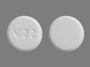 Pill V22 White Round is Amlodipine Besylate