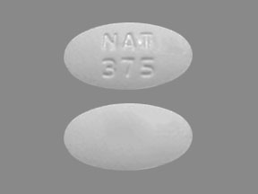 Pill NAT 375 White Elliptical/Oval is Armodafinil