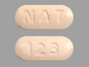 Pill NAT 123 Pink Capsule-shape is Rizatriptan Benzoate