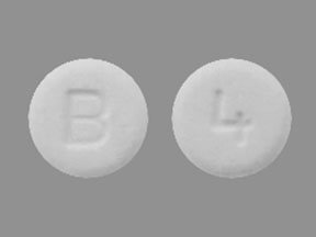 Pill B 4 White Round is Asenapine Maleate (Sublingual)