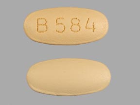 Pill B 584 is Vinate PN Care Prenatal Multivitamins with Folic Acid 1 mg and Docusate