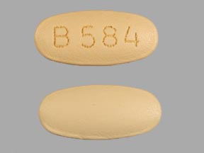 Pill B 584 Peach Oval is Vinate PN Care