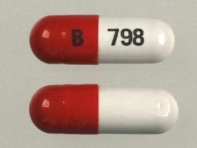 Pill B 798 Orange & White Capsule/Oblong is Ferrex 150 Forte Plus