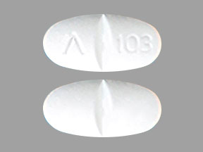 Pill Logo 103 White Oval is Metformin Hydrochloride