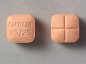 Pill CAPOZIDE 25/25 Orange Four-sided is Capozide 25   25