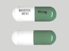 Pill BRISTOL 3031 40 mg Green & White Capsule/Oblong is CeeNU