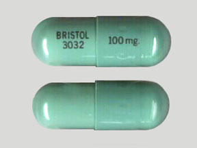 Pill BRISTOL 3032 100 mg Green Capsule-shape is Lomustine