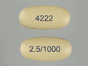 Kombiglyze XR metformin hydrochloride extended-release 1000 mg / saxagliptin 2.5 mg 2.5/1000 4222