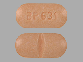 Pill BP 631 Peach Elliptical/Oval is Alprazolam