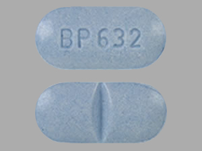 Pill BP 632 Blue Elliptical/Oval is Alprazolam