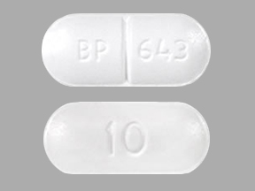 BP 643 10 Pill Images (White / Capsule-shape)