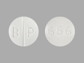 Pill B P 656 White Round is Methimazole