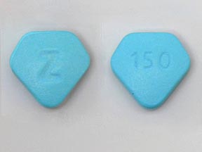 Pill Z 150 Blue Five-sided is Zantac