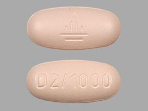 Pill D2 1000 is Jentadueto linagliptin 2.5 mg / metformin hydrochloride 1000 mg