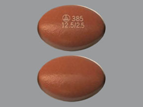 Pill BI Logo 385 12.5/2.5 is Trijardy XR empagliflozin 12.5 mg / linagliptin 2.5 mg / metformin hydrochloride 1000 mg extended-release
