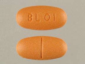 Pill BL 01 Orange Elliptical/Oval is Ocuvite PreserVision
