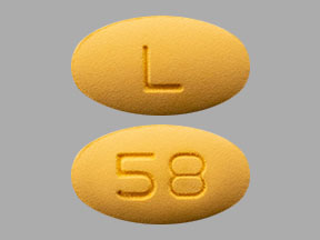 Pill L 58 Yellow Oval is Tadalafil