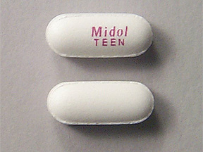 Pill Midol TEEN is Midol Teen acetaminophen 500 mg / pamabrom 25 mg