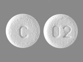 Pill C 02 White Round is Risperidone (Orally Disintegrating)