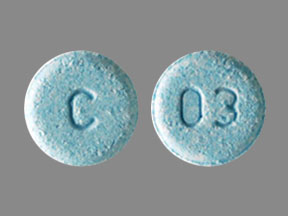 Pill C 03 Blue Round is Risperidone (Orally Disintegrating)