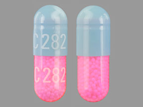 Pill C282 C282 Blue & Pink Capsule/Oblong is Itraconazole