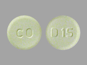 Pill D15 CO Yellow Round is Olanzapine (Orally Disintegrating)