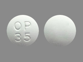 Pill OP 35 White Round is Carisoprodol