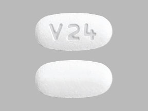 Pill V 24 White Oval is Clarithromycin