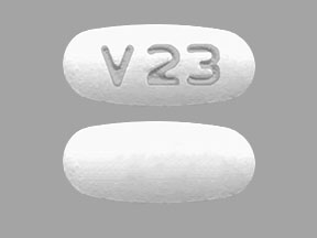 Pill V 23 White Oval is Clarithromycin