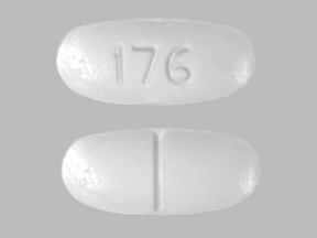 Pill 176 White Elliptical/Oval is Acetaminophen and Hydrocodone Bitartrate