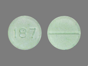 Pill 187 Green Round is Oxycodone Hydrochloride