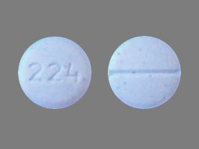 Pill 224 Blue Round is Oxycodone Hydrochloride