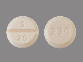 Pill S 20 230 Peach Round is Methylphenidate Hydrochloride