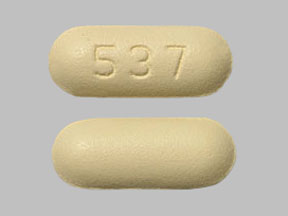 Pill 537 Yellow Capsule-shape is Acetaminophen and Tramadol Hydrochloride