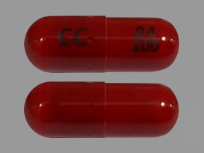 Pill CC 04 100 Maroon Capsule/Oblong is Pregabalin