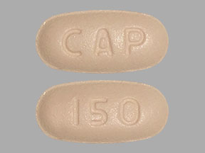 Pill CAP 150 Pink Capsule/Oblong is Capecitabine