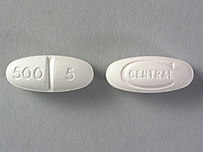 Pill 500 5 CENTRAL White Oval is Co-Gesic
