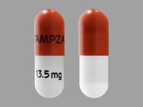 Pill XTAMPZA ER 13.5 mg Orange & White Capsule-shape is Xtampza ER