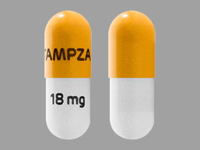 Pill XTAMPZA ER 18 mg Yellow & White Capsule/Oblong is Xtampza ER