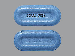 Pill OMJ 200 Blue Rectangle is Nucynta ER