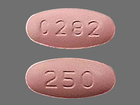 Pill C282 250 Pink Oval is Levofloxacin