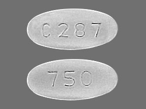 Pill C287 750 White Oval is Levofloxacin