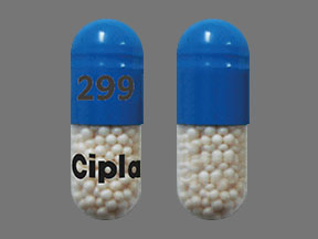 Pill 299 Cipla Blue Capsule/Oblong is Duloxetine Hydrochloride Delayed-Release