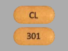 Pill CL 301 Yellow Capsule/Oblong is Efavirenz