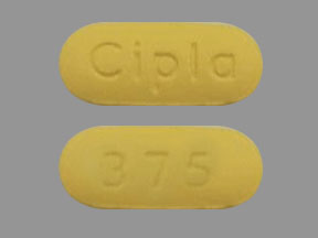 Pill Cipla 375 Yellow Capsule/Oblong is Tadalafil