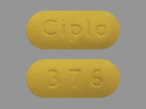 Pill Cipla 376 Yellow Capsule/Oblong is Tadalafil